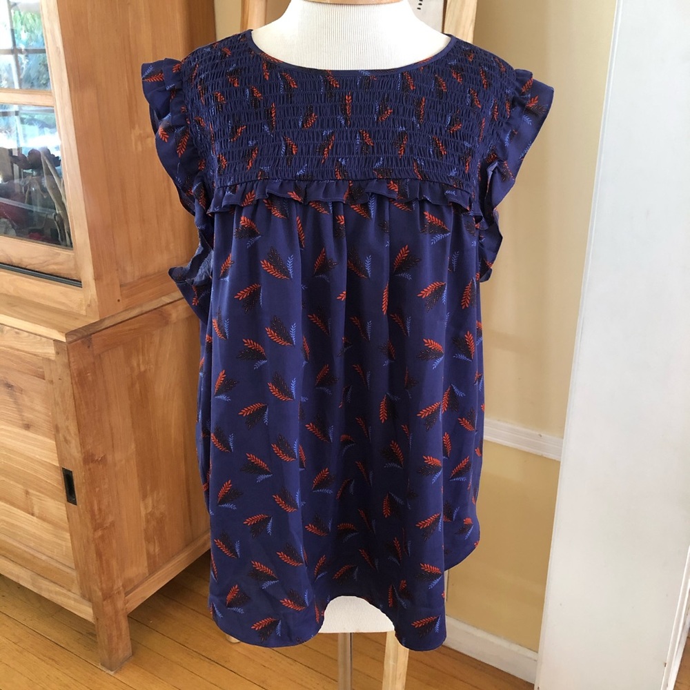 Loft Sleeveless Ruffle Top